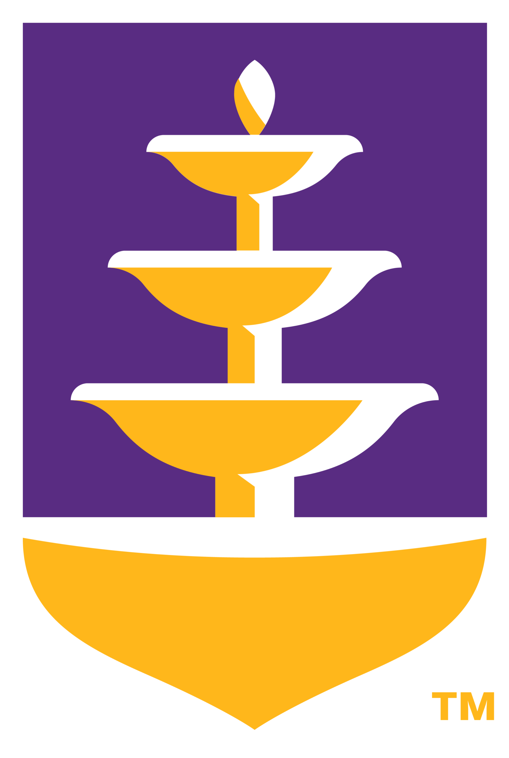 University of North Alabama logo mark, a silhouette of Harrison Fountain